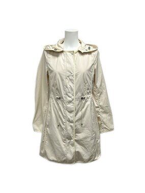 Moncler Coat 0 XS Anthemis Ivory Long Sleeve Zip Up Hood Removable Spring Autumn
